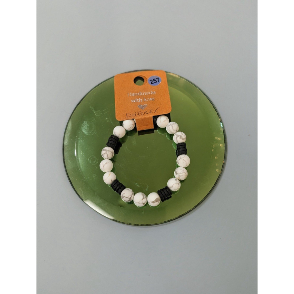 Howlite & Lava Stone Diffuser Bracelet 8mm
